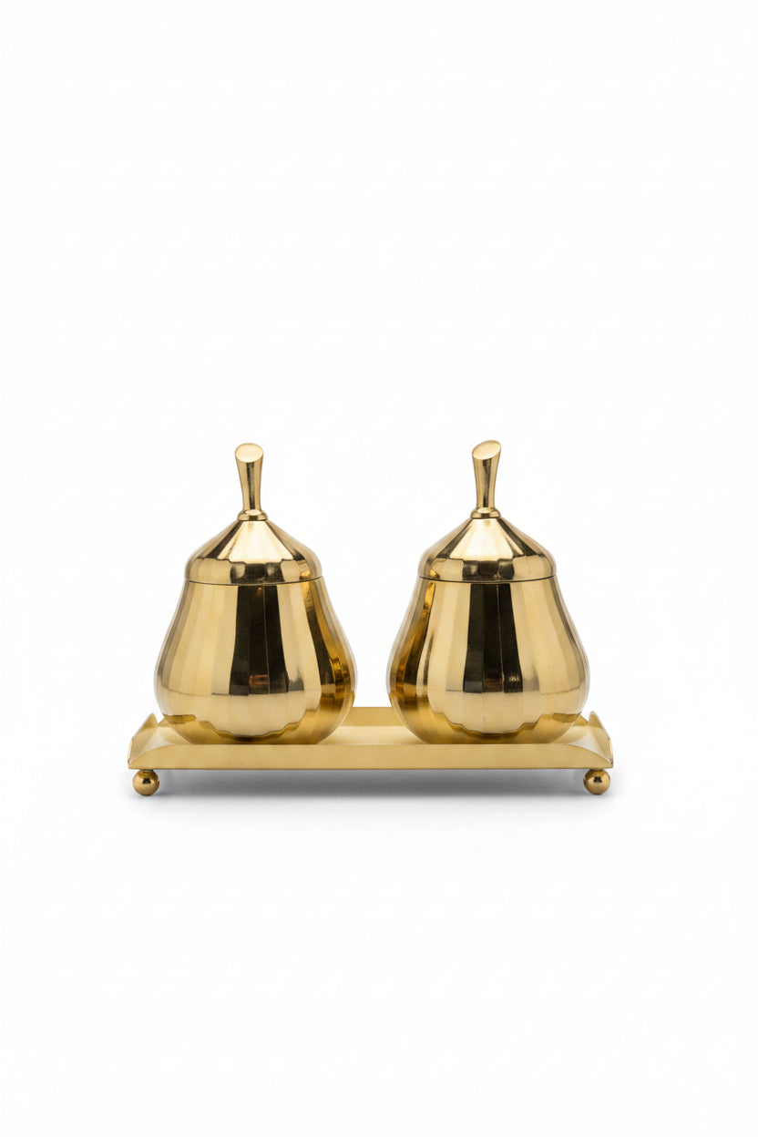Set Dekorativ Gold në Formë Dardhe