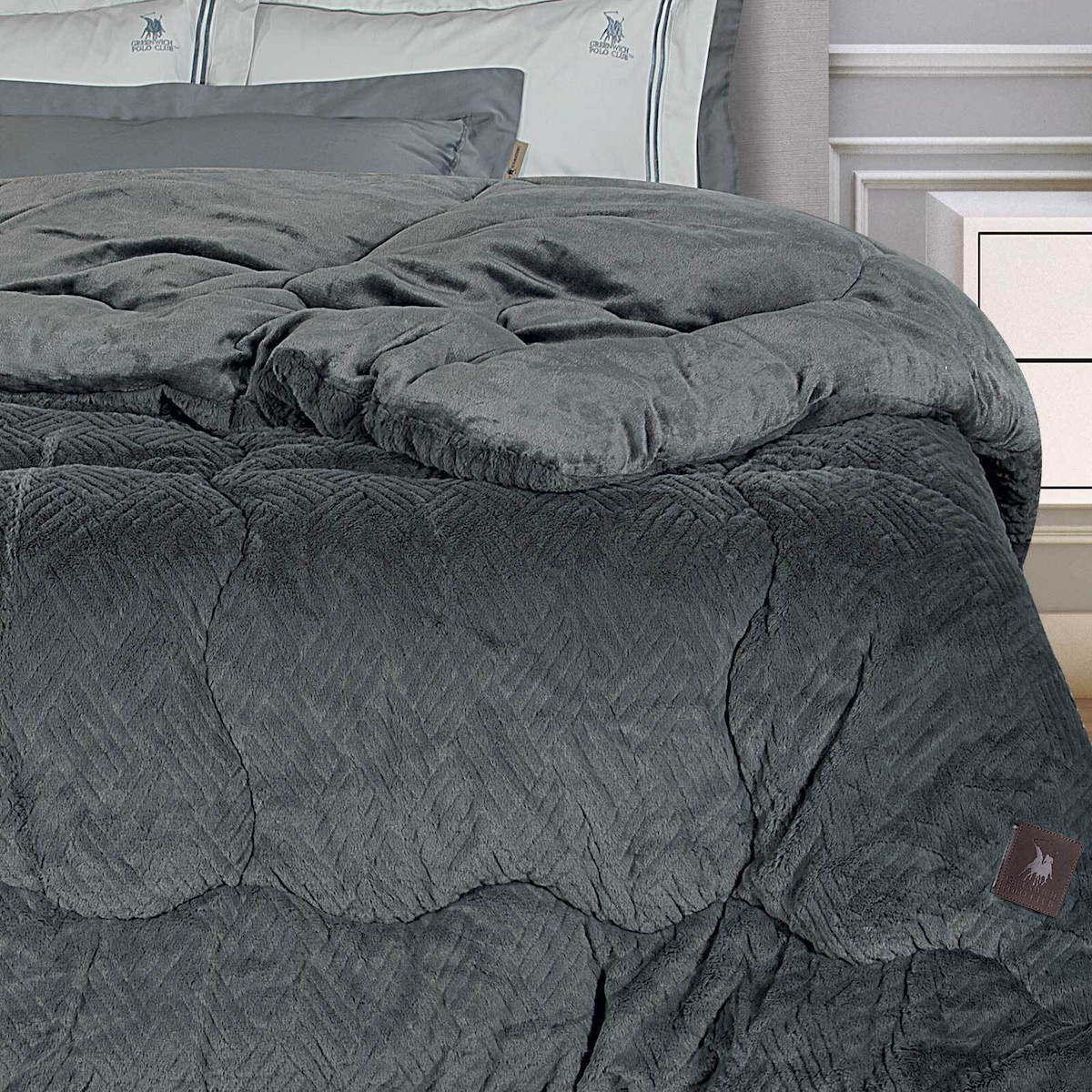 3954 BLANKET-COMFORTER KING RABBIT FAUX FUR GREENWICH POLO CLUB