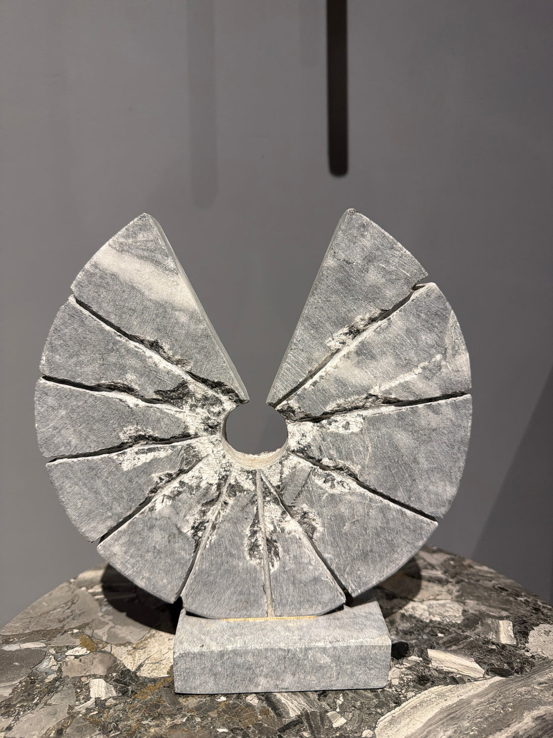 Objekt Disk Mermer Silver 25cm