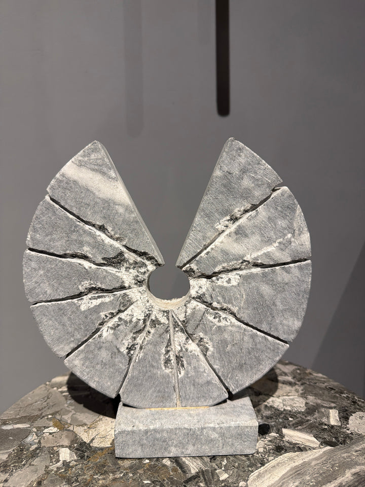 Objekt Disk Mermer Silver 25cm