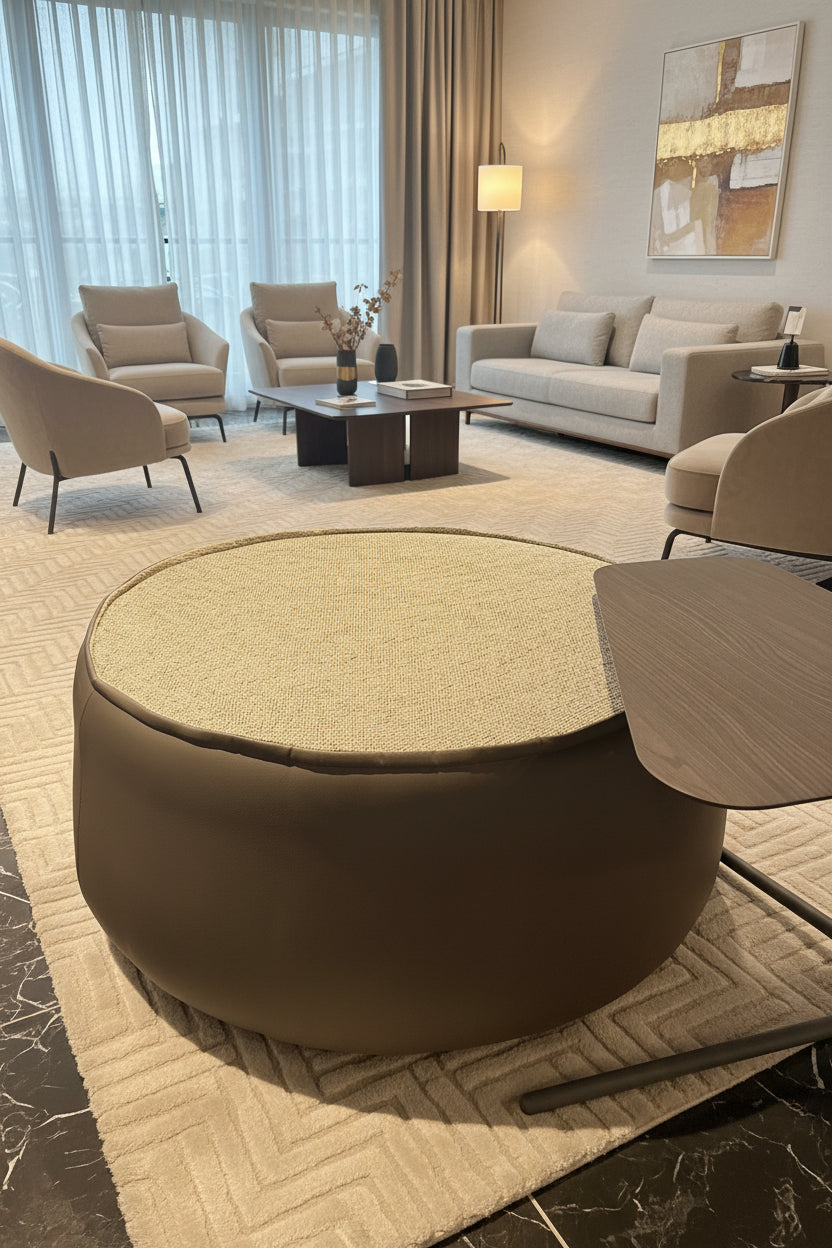 Puf / MONZA (GREY) Center Pouf