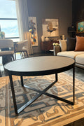 Tavolinë Mesi / Capella Stone Middle Big Coffee Table Black-Grey