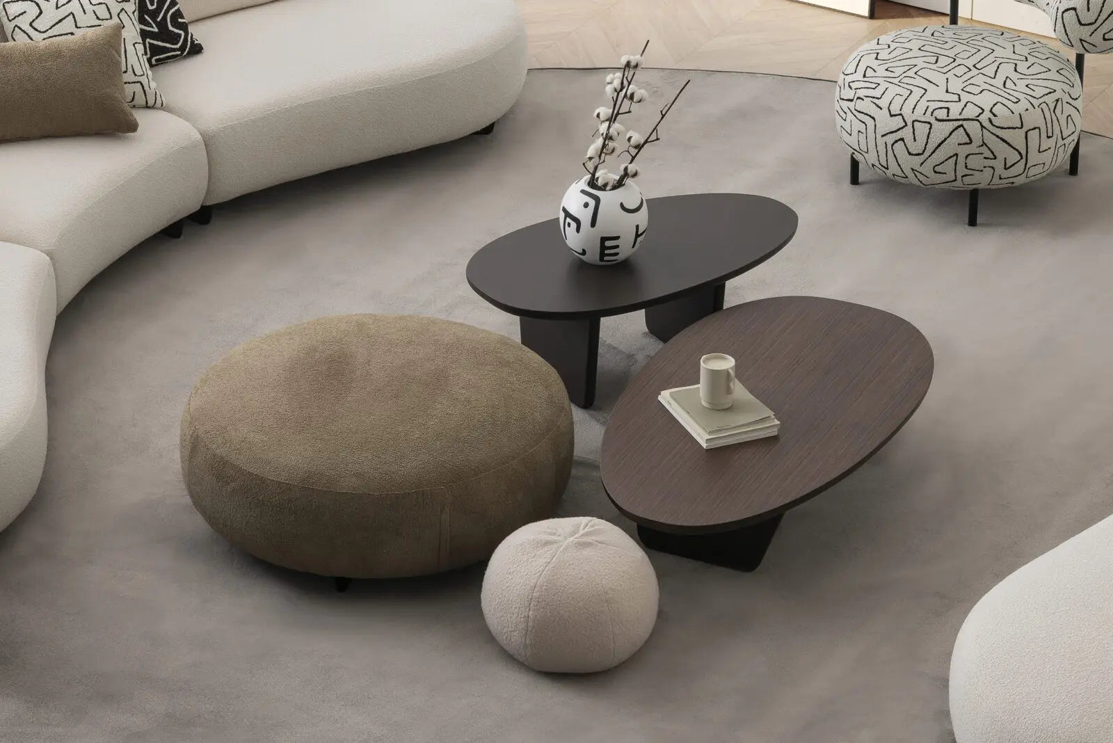 Tavolinë Mesi / Barcelona Middle Coffee Table Big Walnut