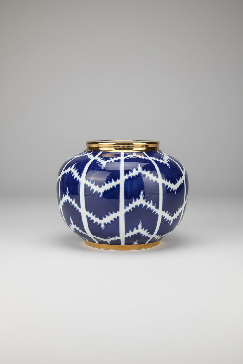 Vazo / Vazo Blu+Bardhee Shkurter 26X20Cm